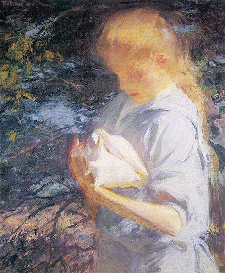 Frank Weston Benson Eleanor Holding a Shell oil painting image